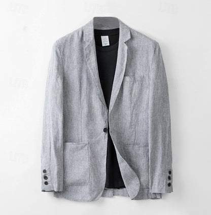 Tailored Linen-Cotton Blazer