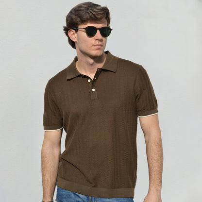 Cotton Mulberry Silk Casual Polo