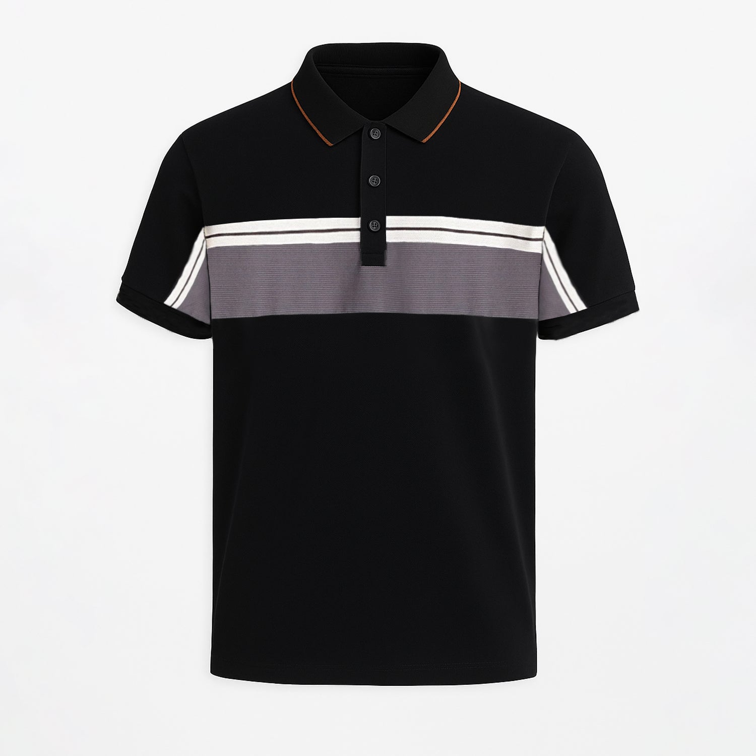 Cotton Blend Casual Colorblock Polo Shirt - oukumen