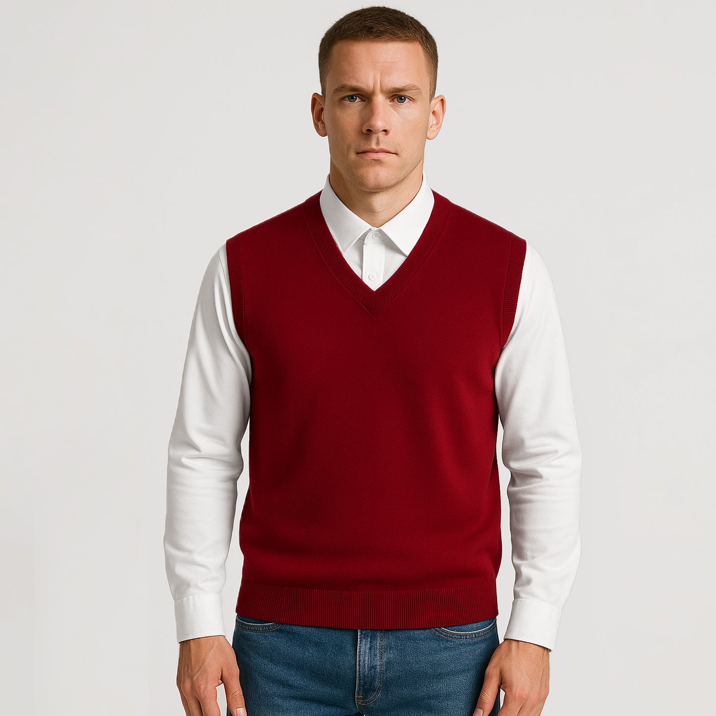 100% Merino Wool Sweater Vest - oukumen