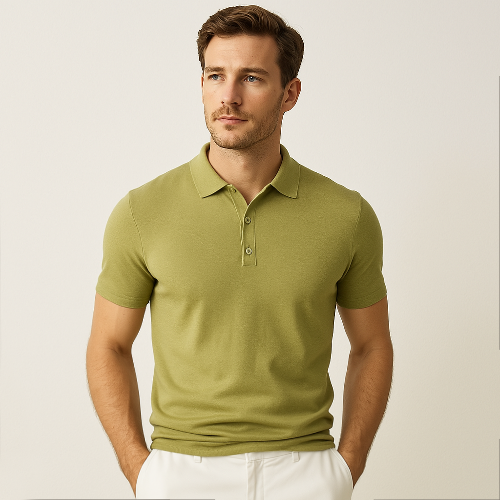 Linen silk Polo Knit Sweater - oukumen