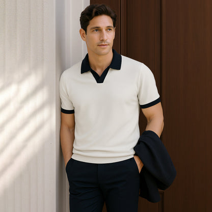 100% Cotton Colorblock Performance Polo - oukumen