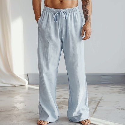 Linen Plain Casual Pants - oukumen