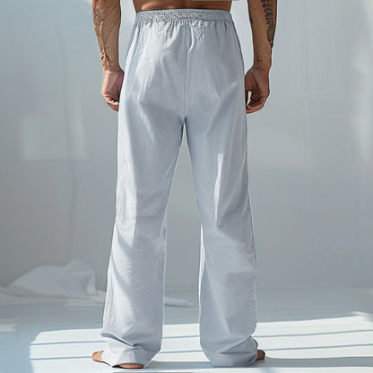 Linen Plain Casual Pants - oukumen