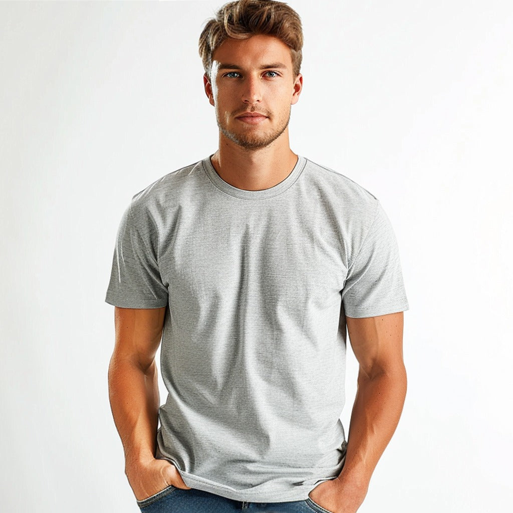 100% Cotton Solid Color Crew Neck T shirt - oukumen