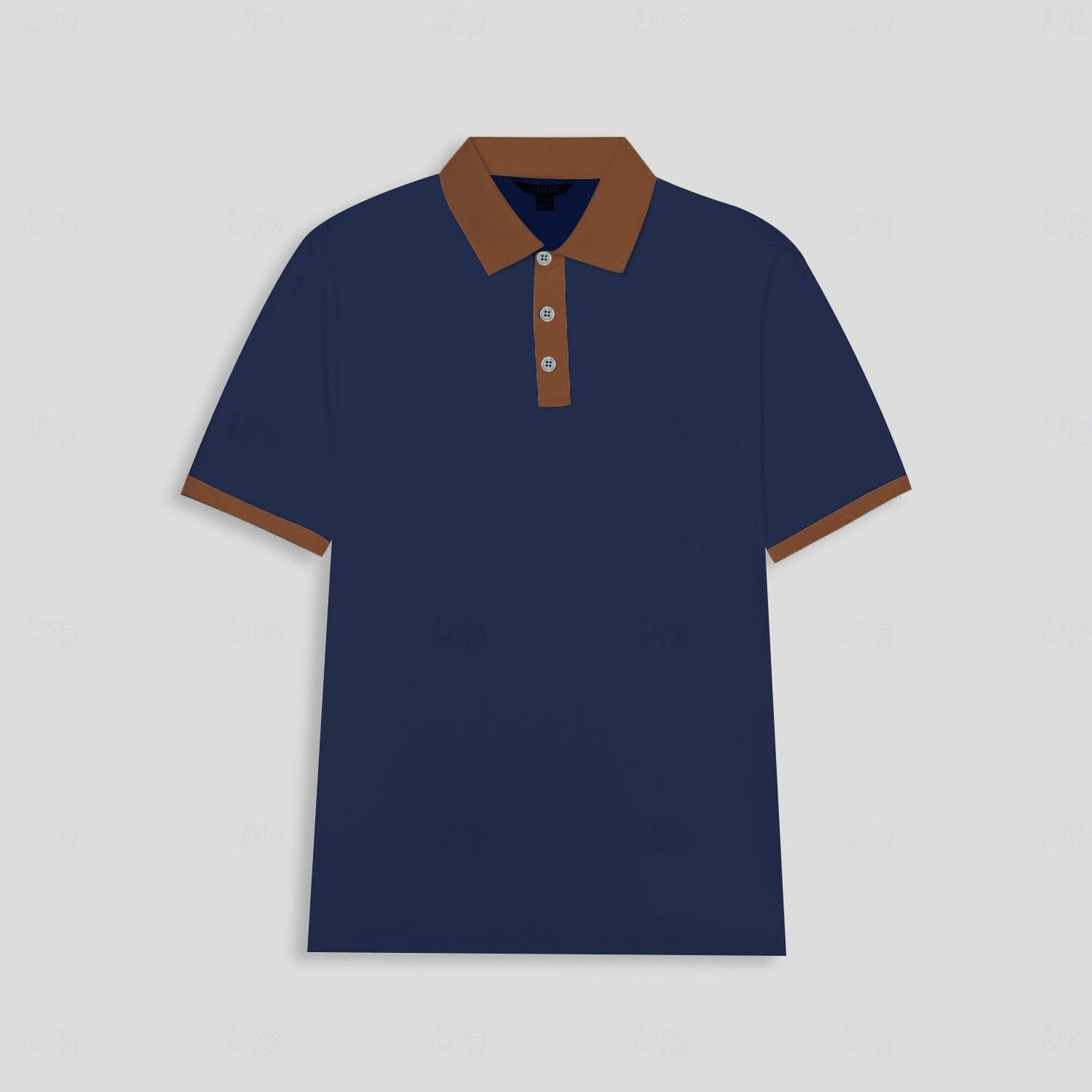 Cotton Short Sleeve Casual Knit Polo Shirt - oukumen