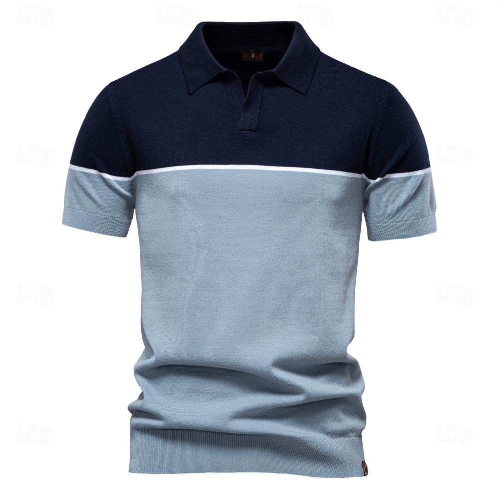 Modern Colorblock Knit Polo