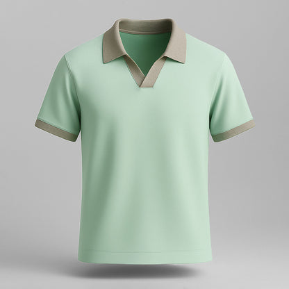 100% Cotton Colorblock Performance Polo - oukumen