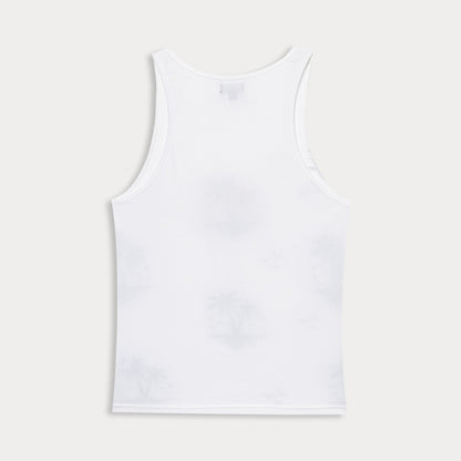 100% Cotton Graphic Coconut Tree Tank Top - oukumen