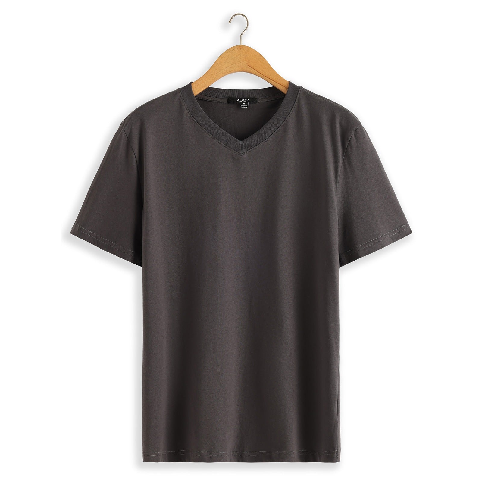 100% Cotton V Neck Short Sleeves T shirt Tee - oukumen