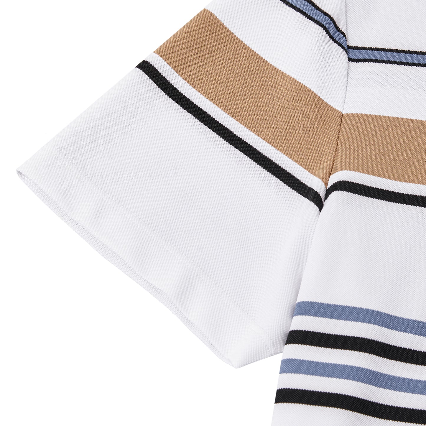 Classic Fit Business Casual Striped Short Sleeves Polo