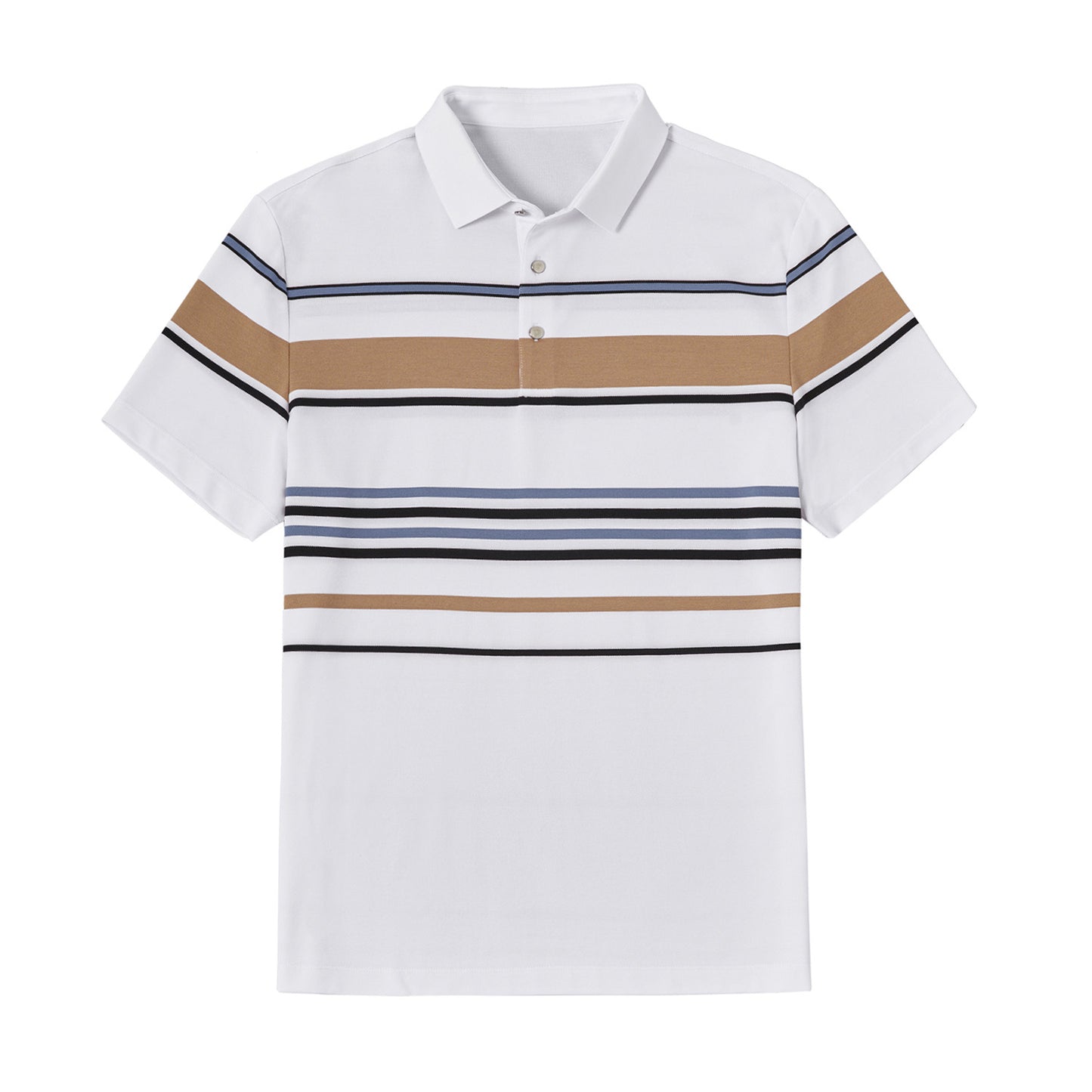 Gestreiftes Poloshirt mit kurzen Ärmeln und klassischer Passform im Business-Casual-Stil 