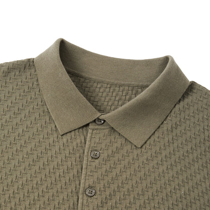 Cotton Mulberry Silk Linen Lapel Polo