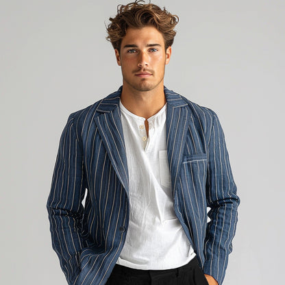 Tailored Pinstripe Blazer