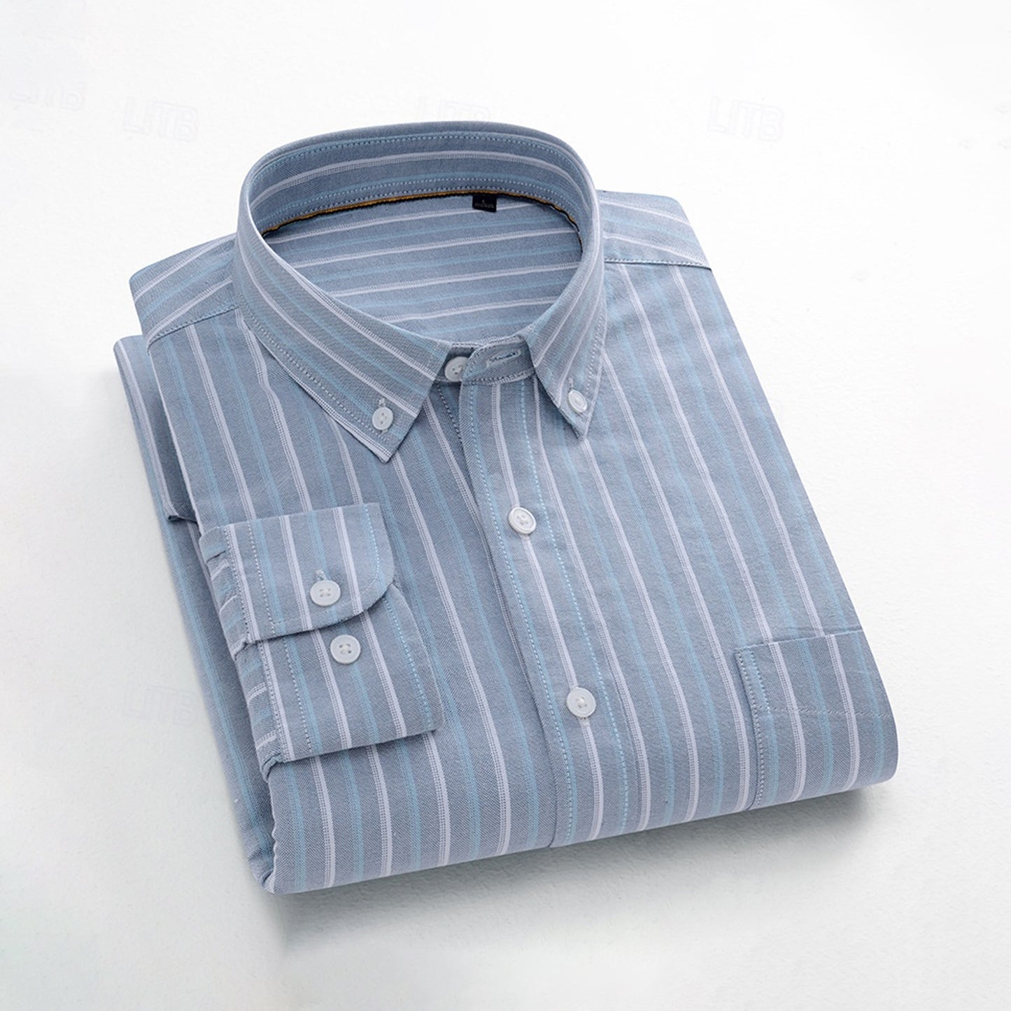 100% Cotton Oxford Striped Shirt - oukumen