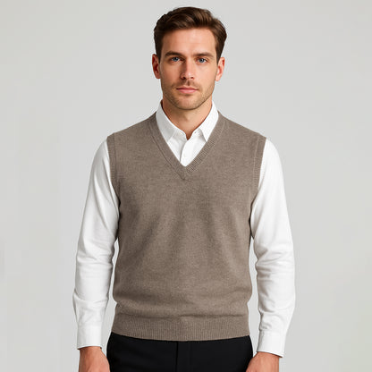 100% Merino Wool Sweater Vest - oukumen