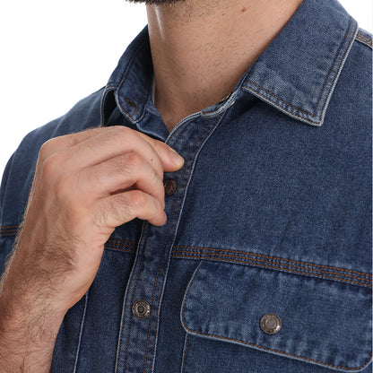 100% Cotton Fold-over Collar Outdoor Work Casual Shirt - oukumen