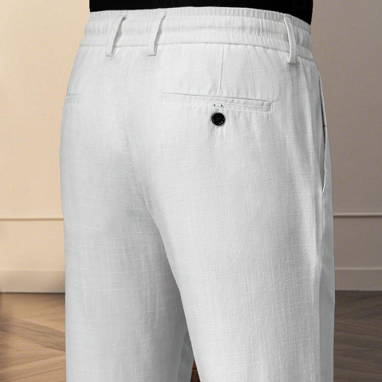 Cotton-Linen Drawstring Pants - oukumen
