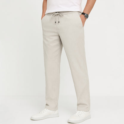 Cotton-Linen Drawstring Pants - oukumen