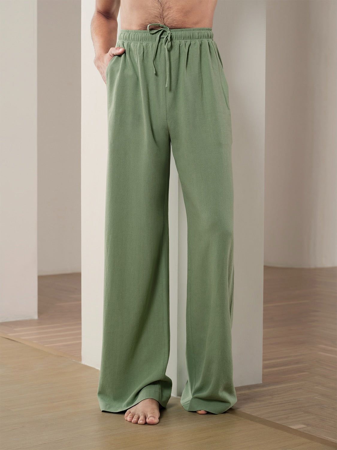 Linen Plain Casual Pants - oukumen