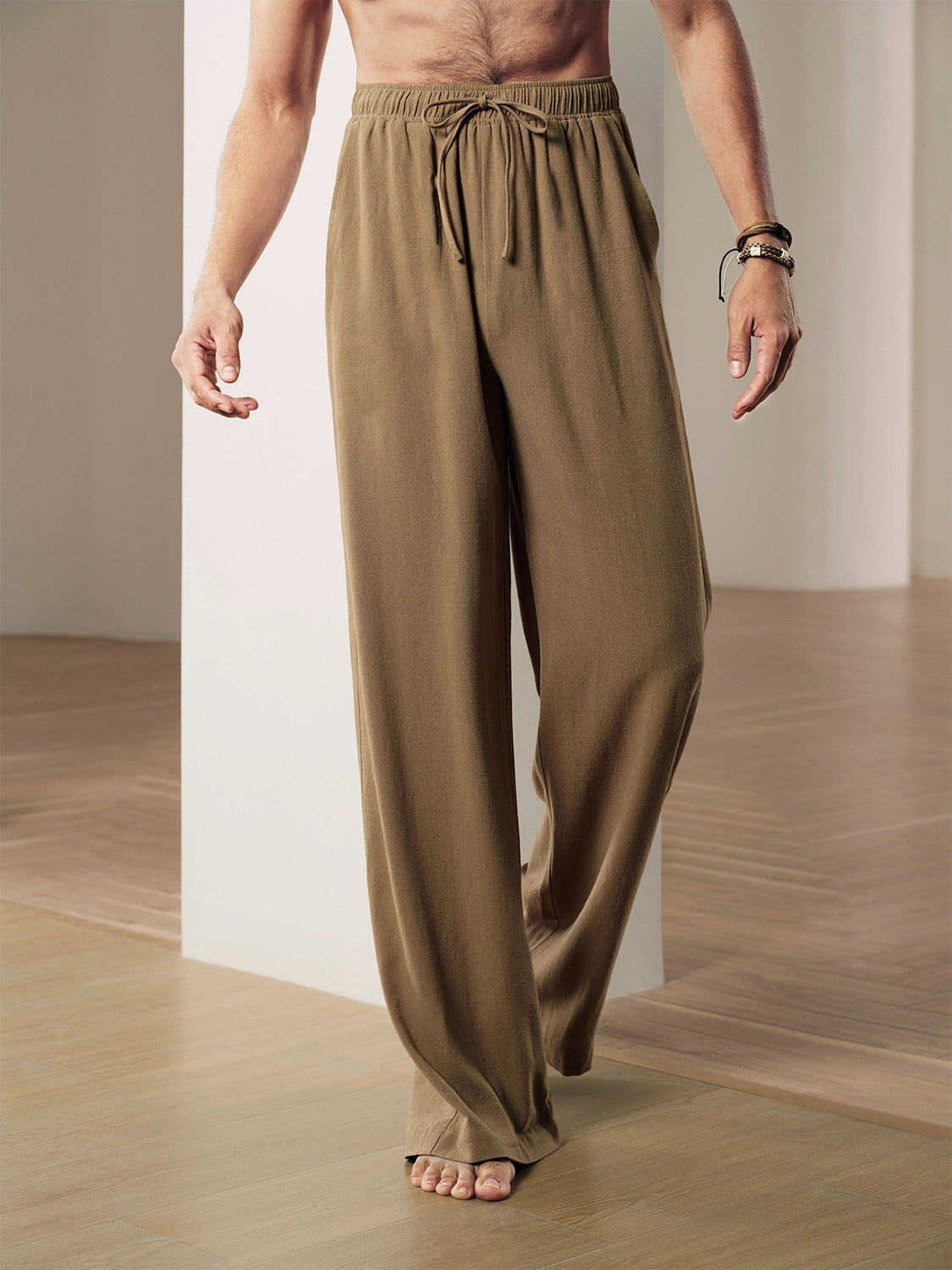 Linen Plain Casual Pants - oukumen