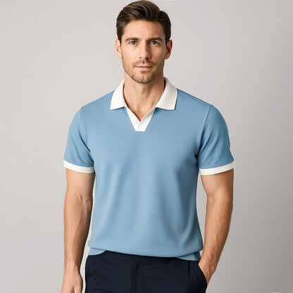100% Cotton Colorblock Performance Polo - oukumen