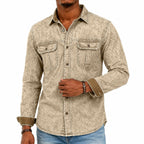 Acid-Wash Long-Sleeve Denim Shirt