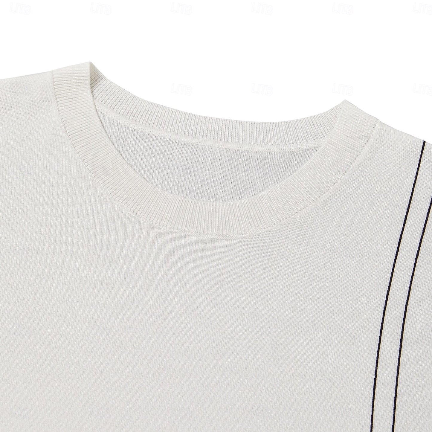 Lyocell Nylon Stripe Knit T-shirt