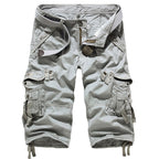Drawcord-Hem Cargo Capri Shorts
