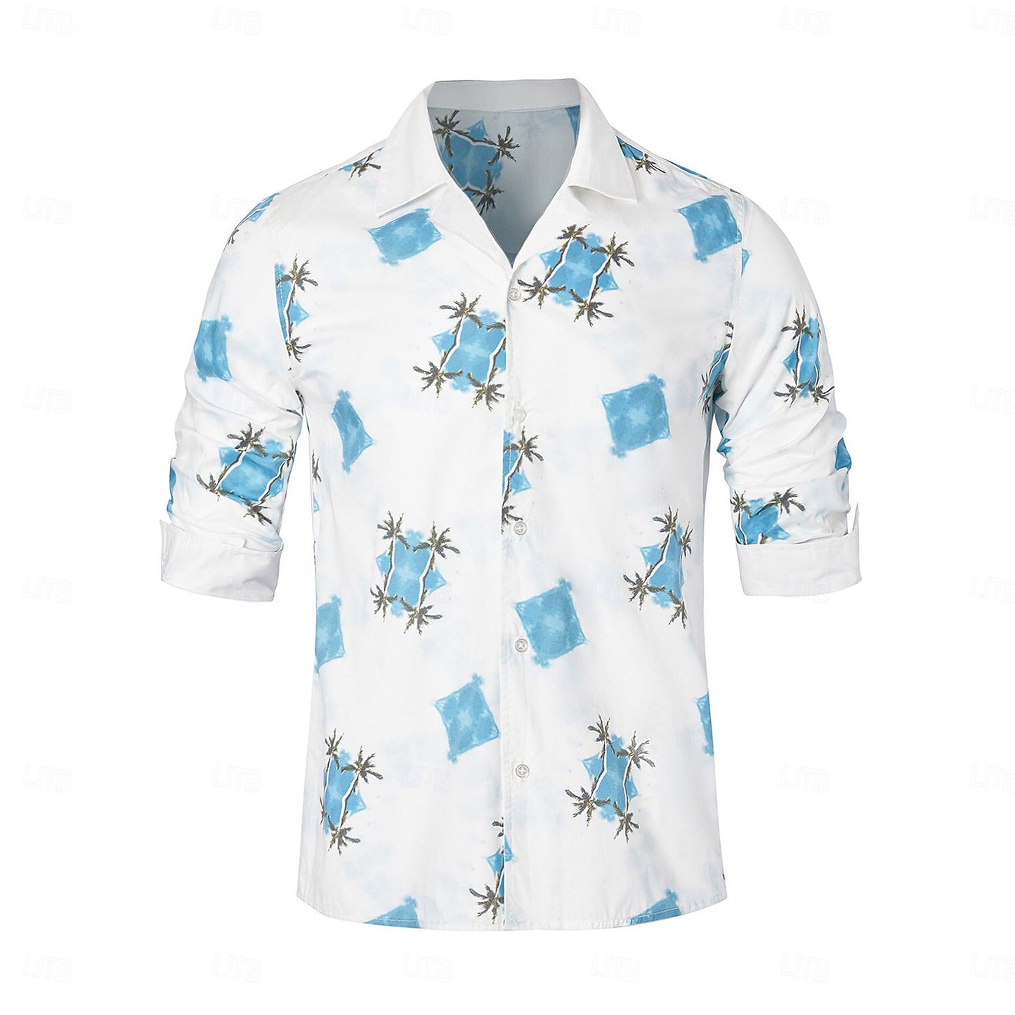 Palm Tree Cuban Collar Beach Shirt