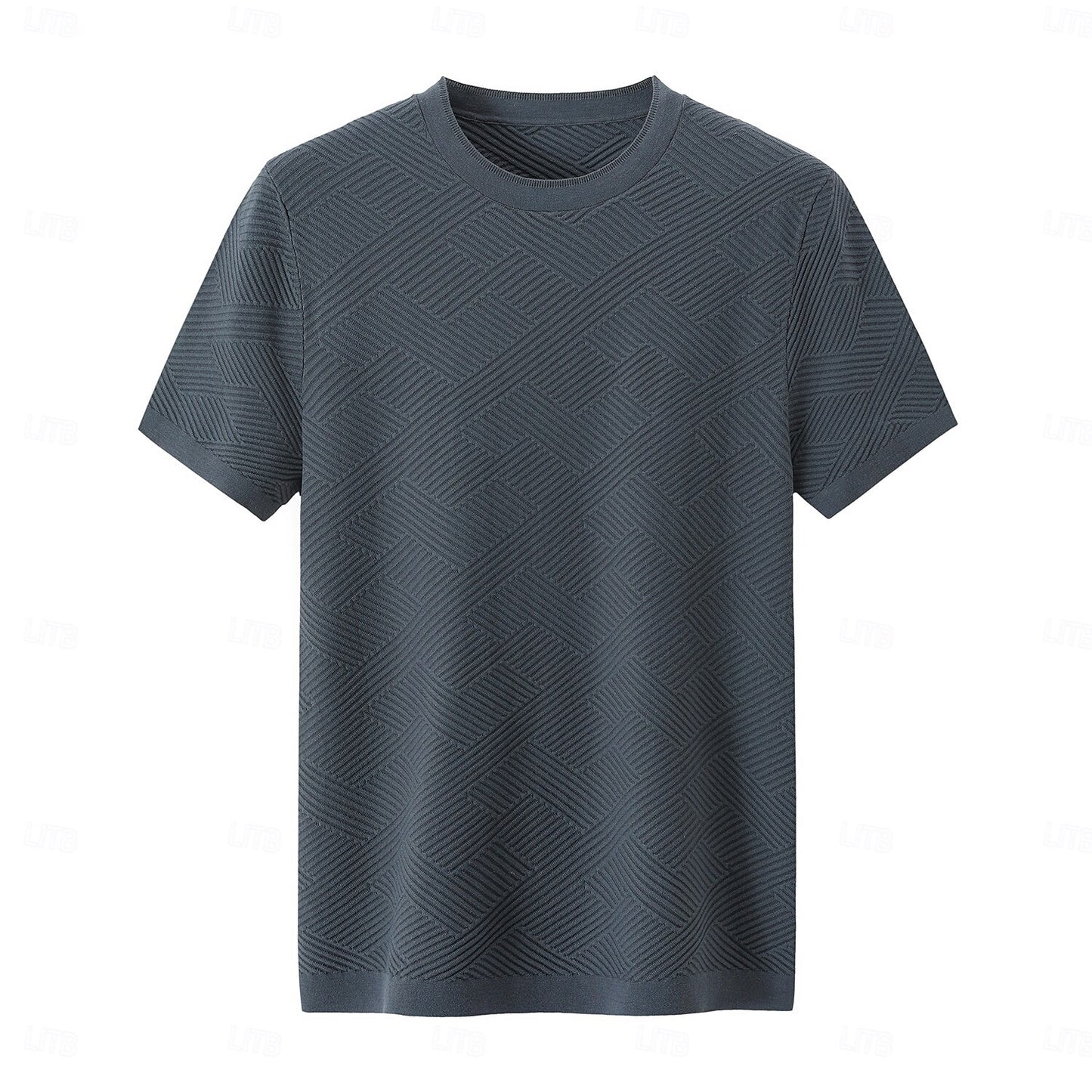 Silk Linen Cotton Crew Neck Knit T-Shirt