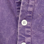 Color-Block Acid-Wash Polo Shirt
