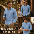 Acid-Wash Long-Sleeve Denim Shirt