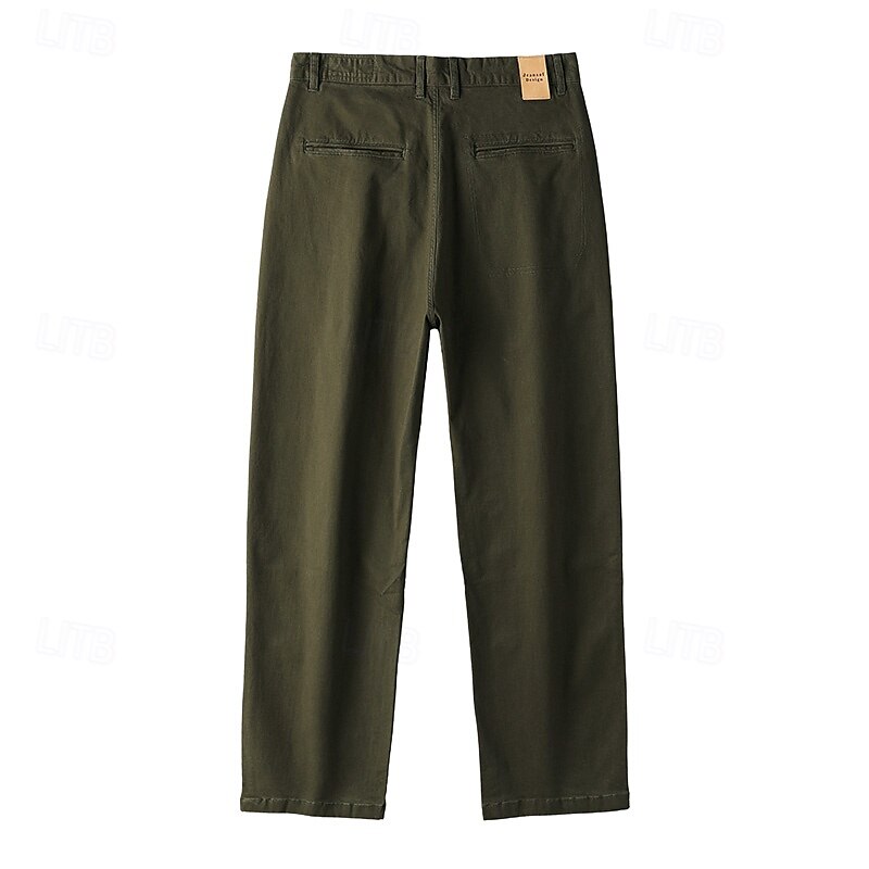 100% Cotton Tapered Carrot Chinos Pants - oukumen