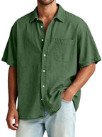 Acid-Wash Short-Sleeve Shirt
