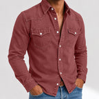 Washed Long-Sleeve Denim Shirt
