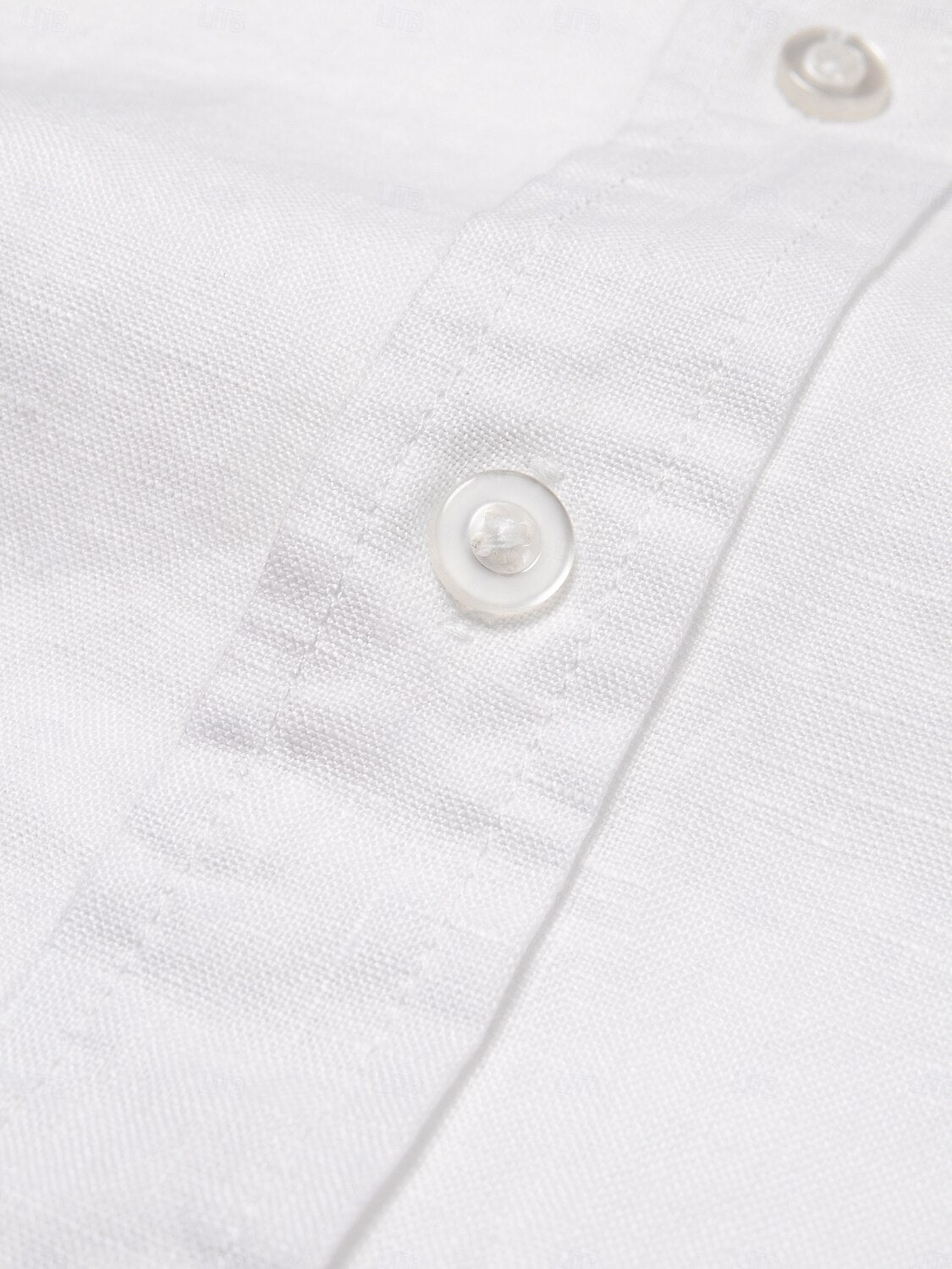 100% Linen Shirt Ruched White - oukumen