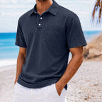 Acid-Wash Pocket Polo Shirt