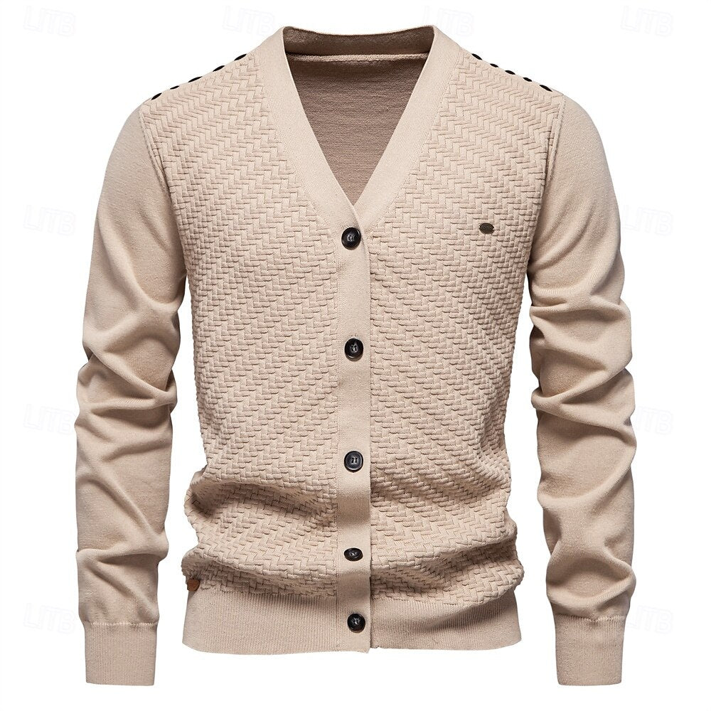 Button-Down V Neck Knitwear Cardigan Sweater - oukumen