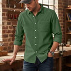 Washed Long-Sleeve Denim Shirt