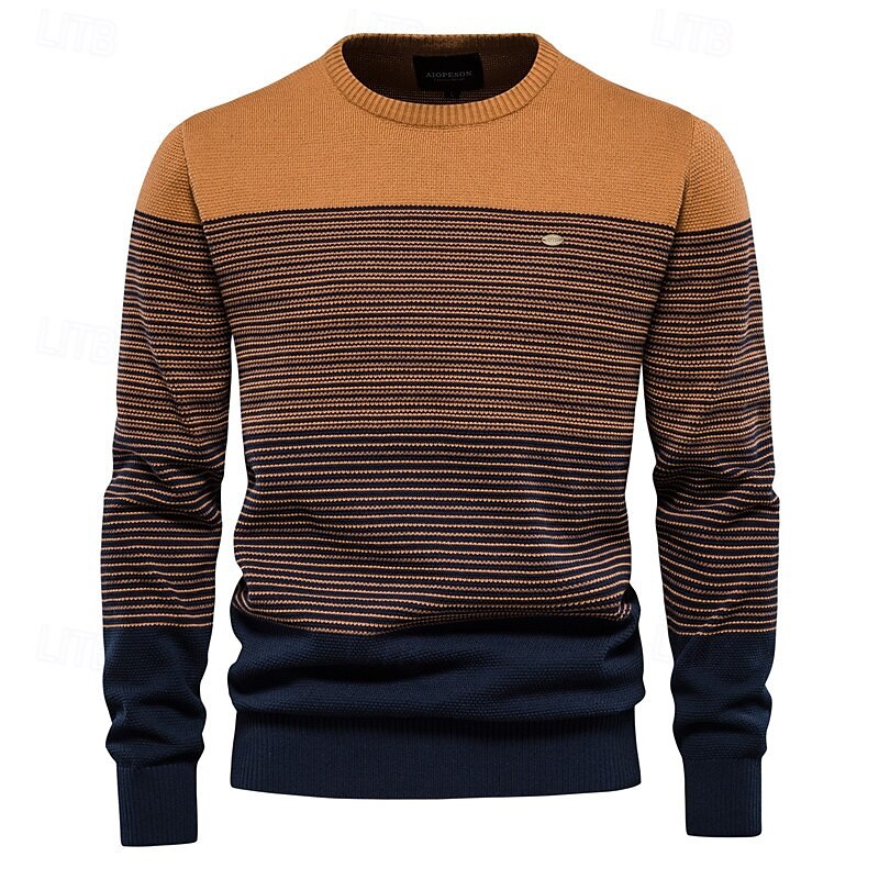 Crew Neck Knitwear Knit Pullover Sweater Jumper - oukumen