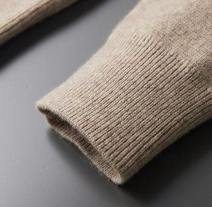 100% Merino Wool Zip Sweater - oukumen