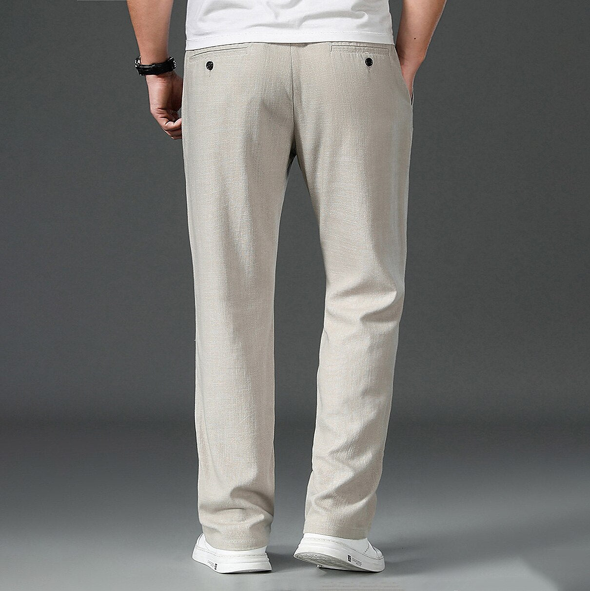 Cotton-Linen Drawstring Pants