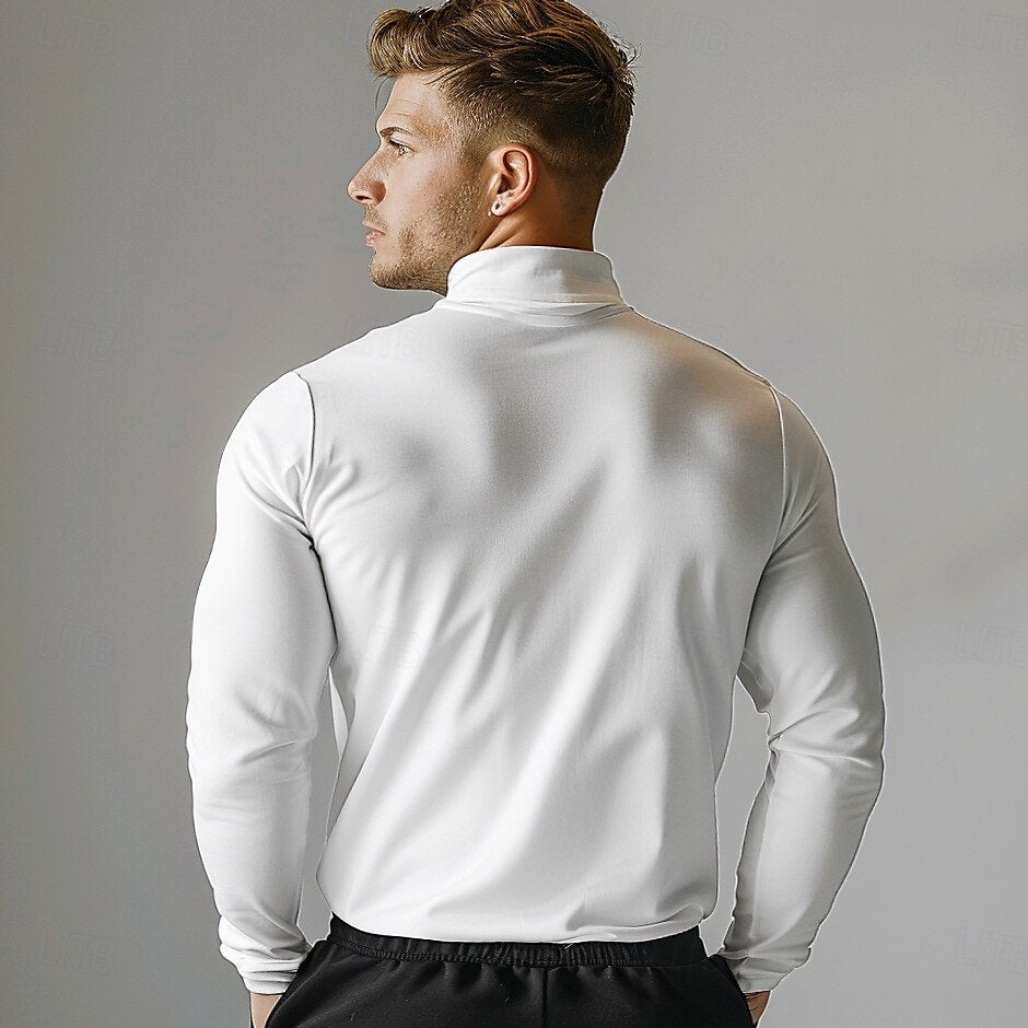 Cotton Long Sleeves Warm Polo T Shirt - oukumen