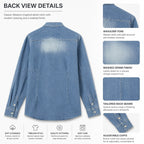 Acid-Wash Long-Sleeve Denim Shirt