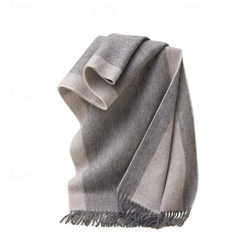 100% Wool Rectangle Scarf - oukumen