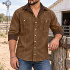 Patchwork Acid-Wash Denim Shirt