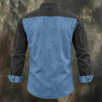 Color-Block Acid-Wash Shirt