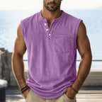 Acid-Wash Henley Shirt