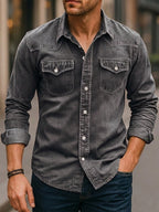 Garment-Dyed Long-Sleeve Shirt